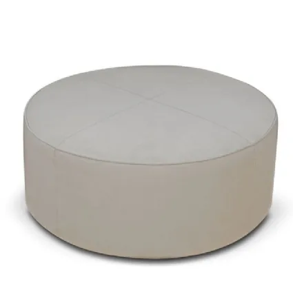 Pouf tondo rivestito in pelle di Sofangel