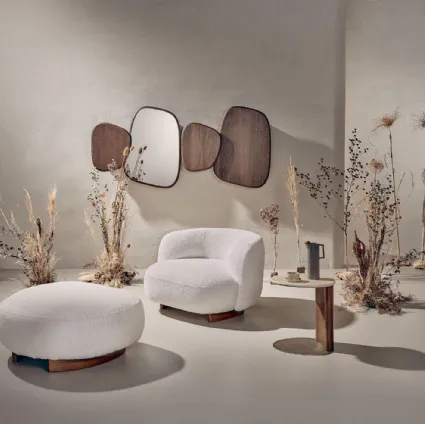 Poltroncina in tessuto Pebble Lounge di Nature Design