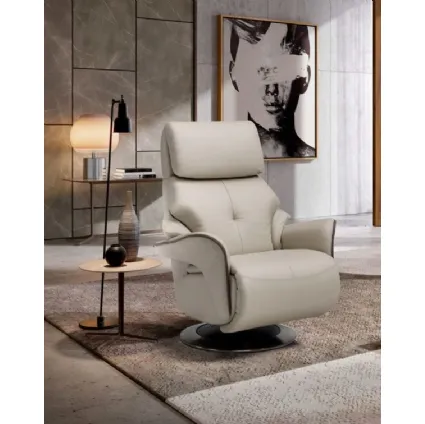 Poltrona relax con testiera regolabile Moon Swivel di Spaziorelax