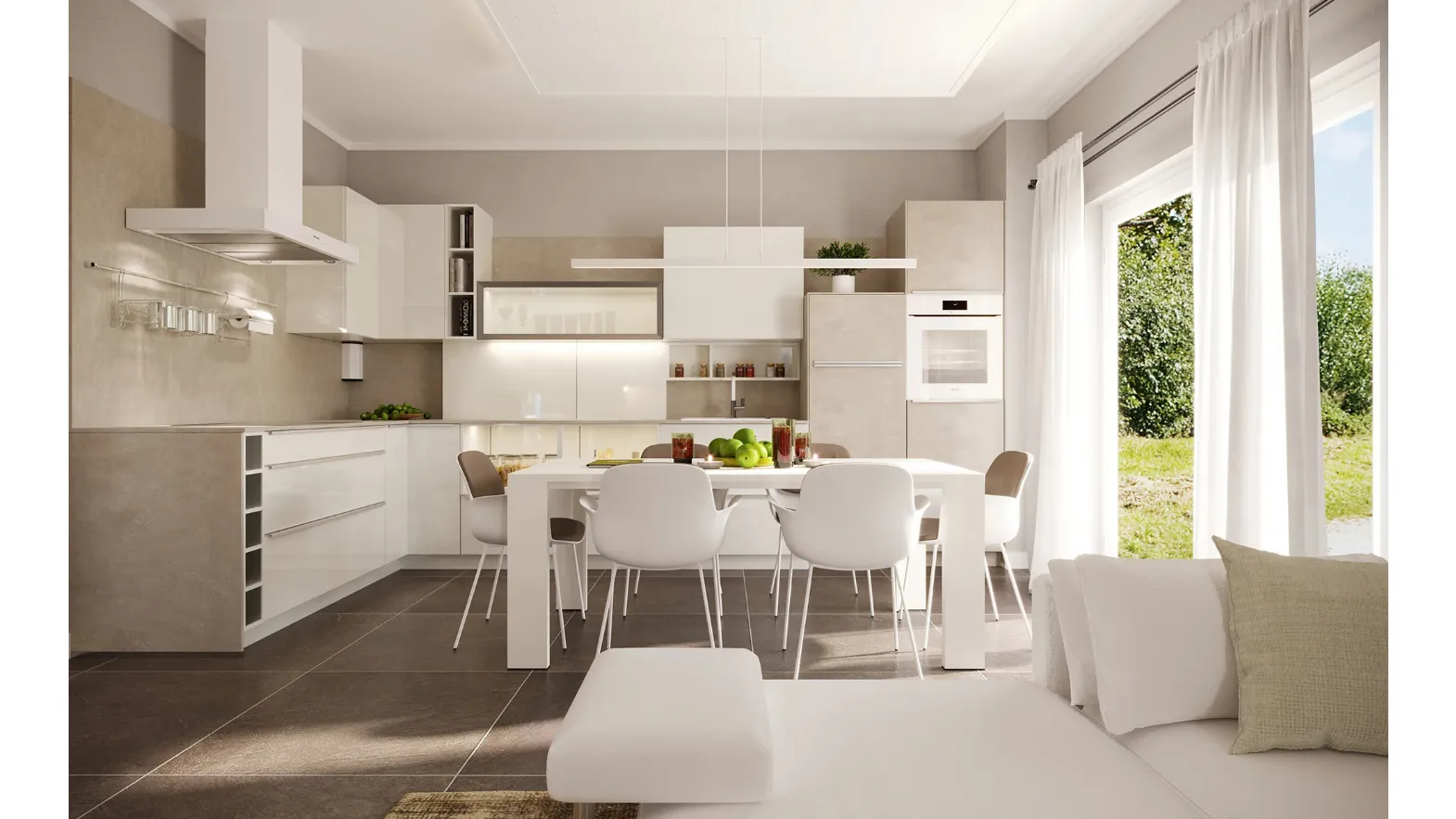 Cucina Moderna angolare Gordon Bianca di Life Cucine