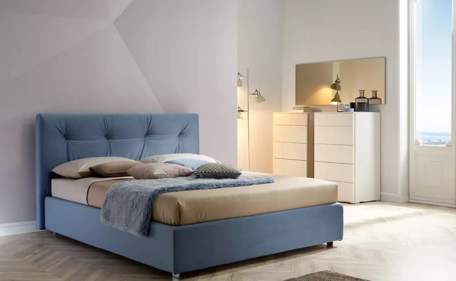 Letto con testiera SC220 di Moretti Compact