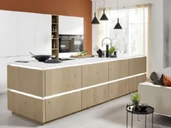 Cucina Design con isola Tavola Rovere Pinot di Nolte