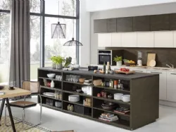 Cucina Moderna Artwood Legno Scuro e Sahara di Nolte