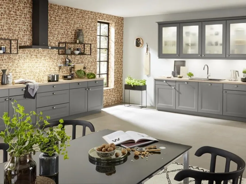 Cucina Moderna ad angolo Windsor Lack Grigio di Nolte