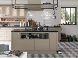 Cucina Shabby Chic con isola Frame Lack Lava di Nolte